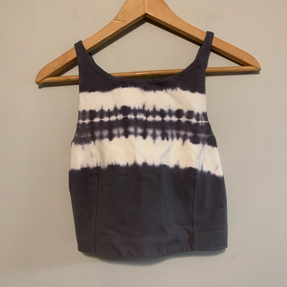 Aerie Gray Tie-Dye Sports Bra